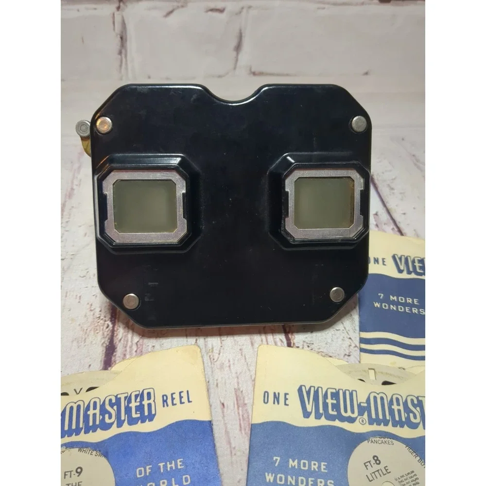 Vintage Sawyer's View-Master Black Viewer w/ 8 Reels Made In USA 1950s
